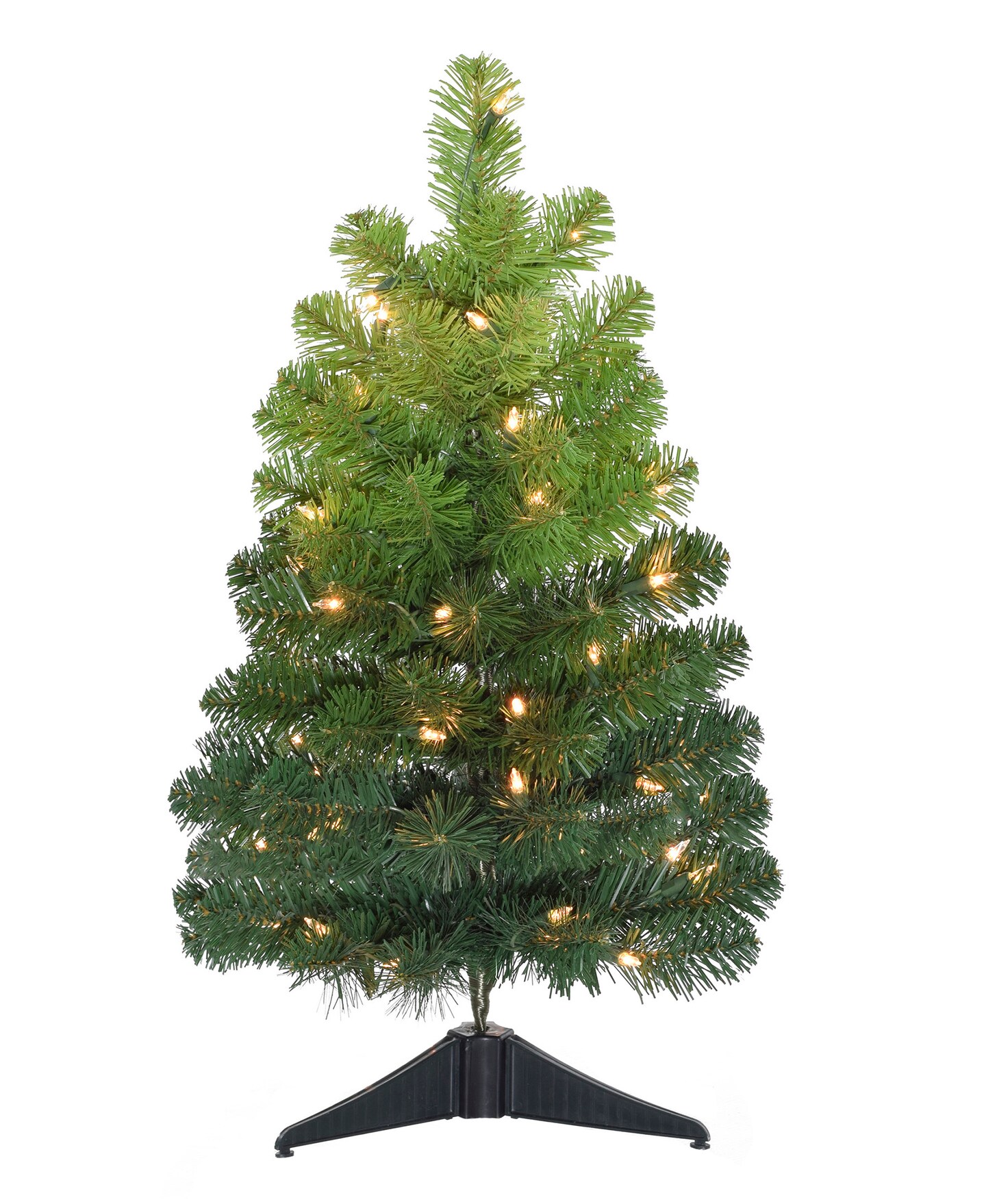 Perfect Holiday 24" Pre-lit Tabletop Ombre Green Christmas Tree