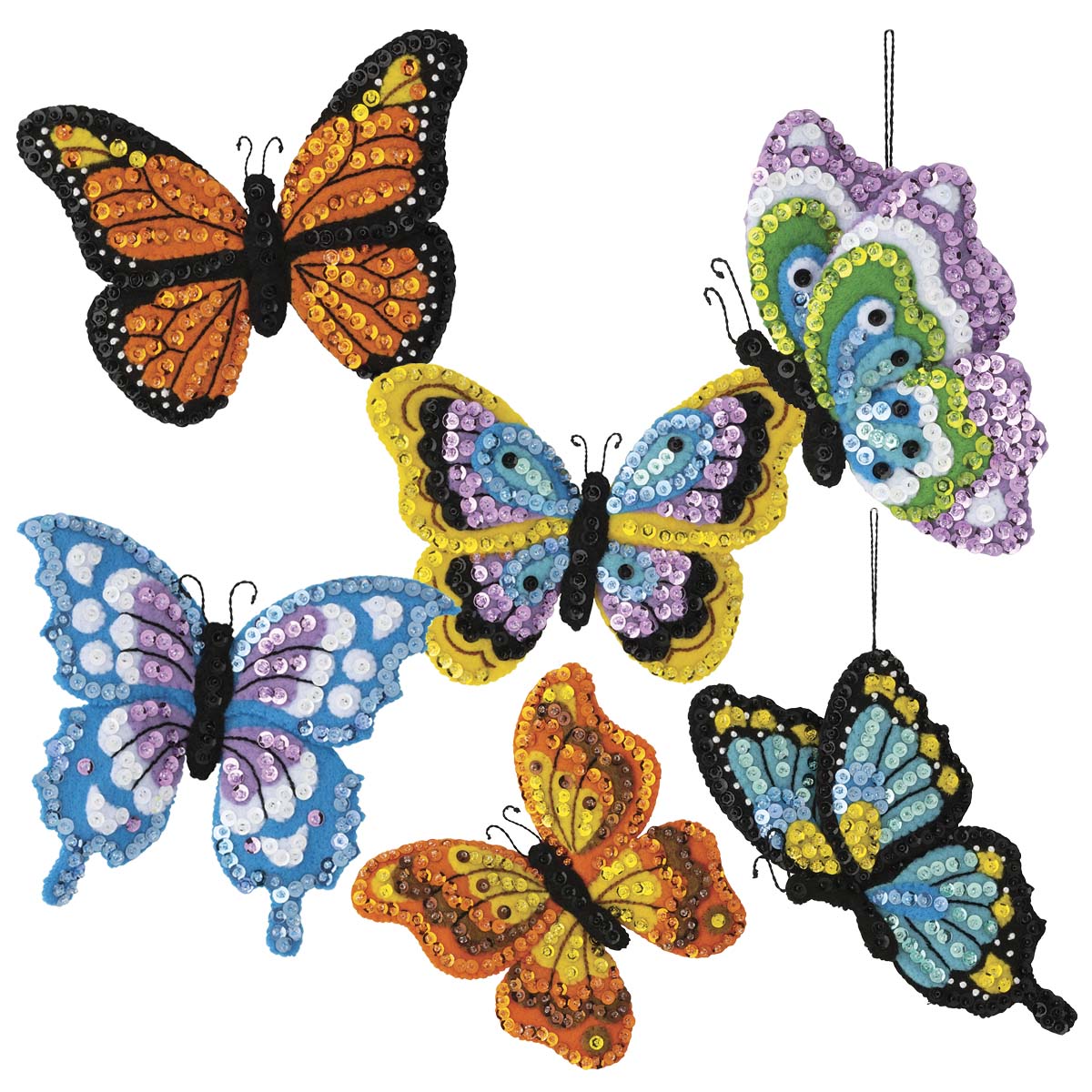 Bucilla Butterfly Garden Felt & Sequin Kit Felting Michaels