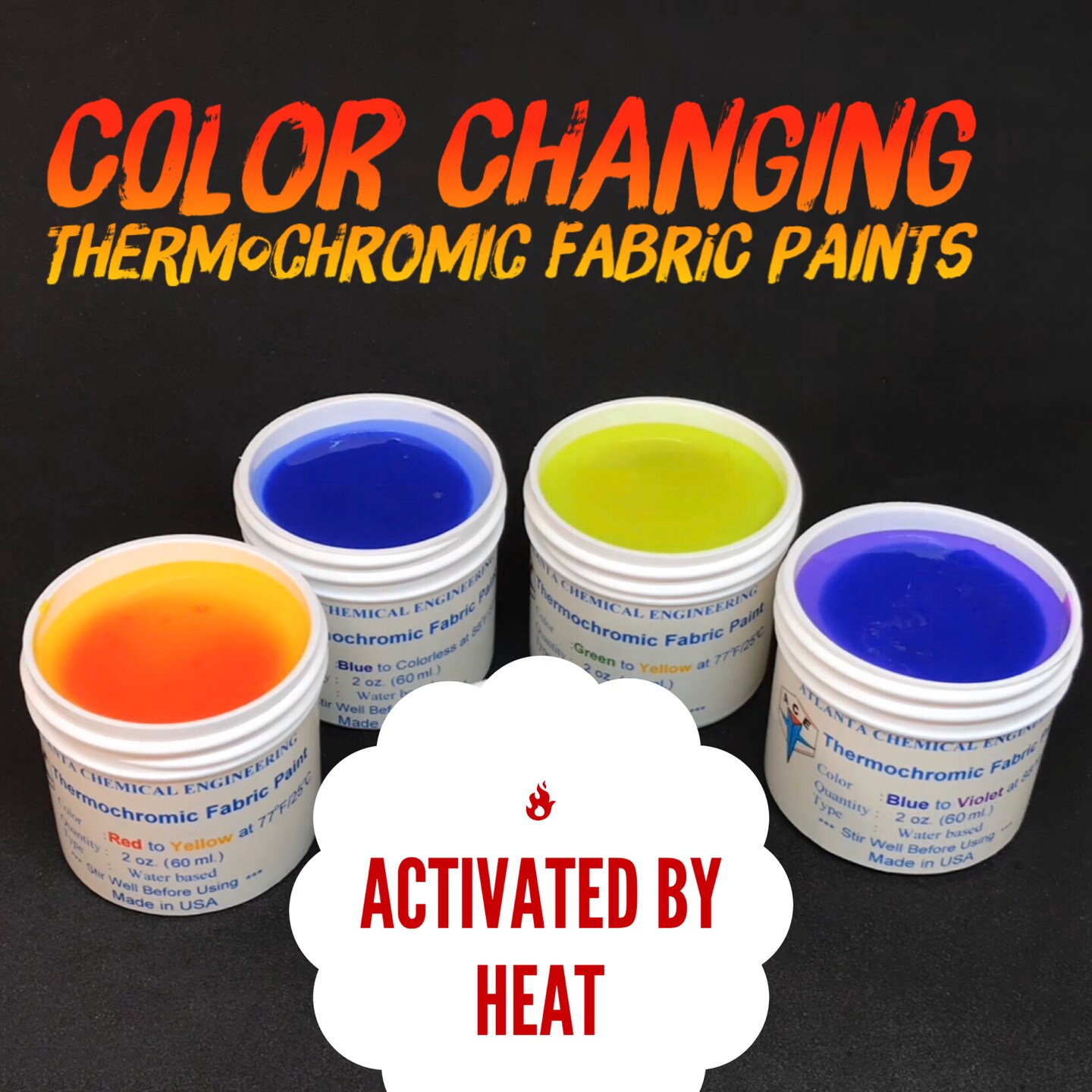 Temperature Activated Color Changing Thermochromic Paint Heat & Cold  Reactive