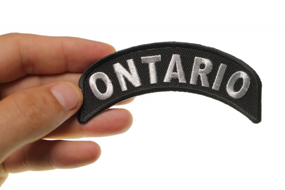 Patch, Small Embroidered Rocker (Iron-On or Sew-On), Ontario Canada City Patch, 4&#x22; x 1.75&#x22; Arch