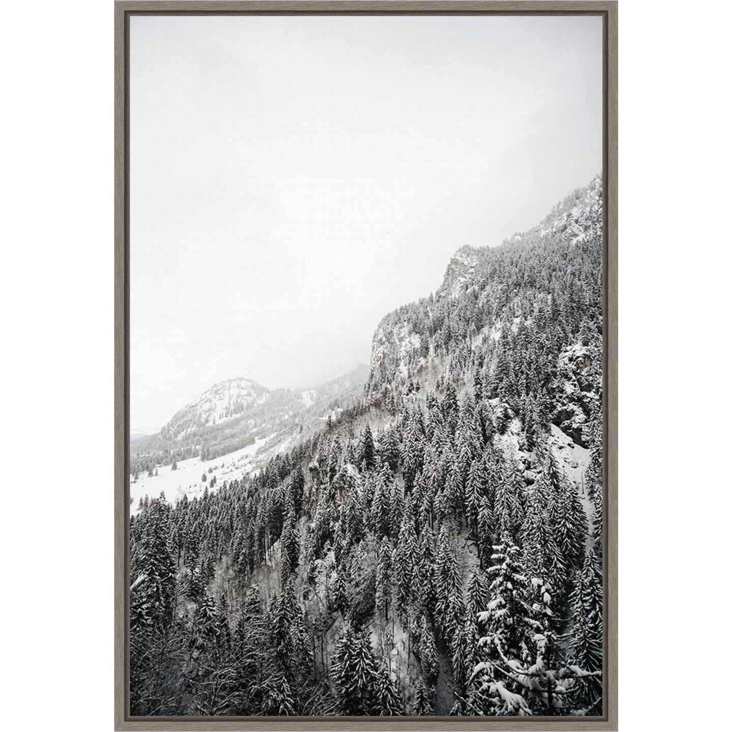 Suganth (Mountain) by Design Fabrikken 16-in. W x 23-in. H. Canvas Wall Art Print Framed in Grey
