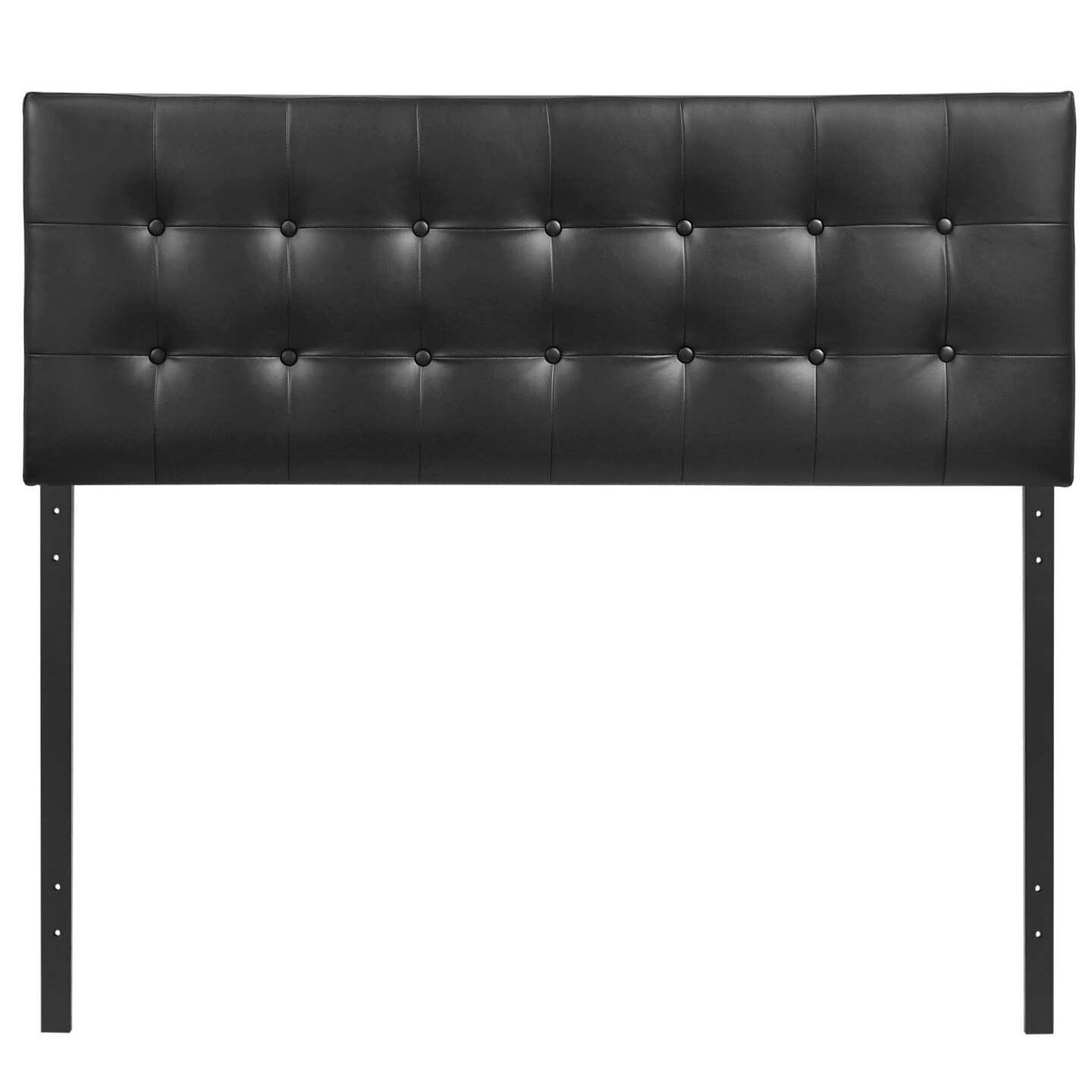 Emily Full Upholstered Vinyl Headboard Black Accent Furniture