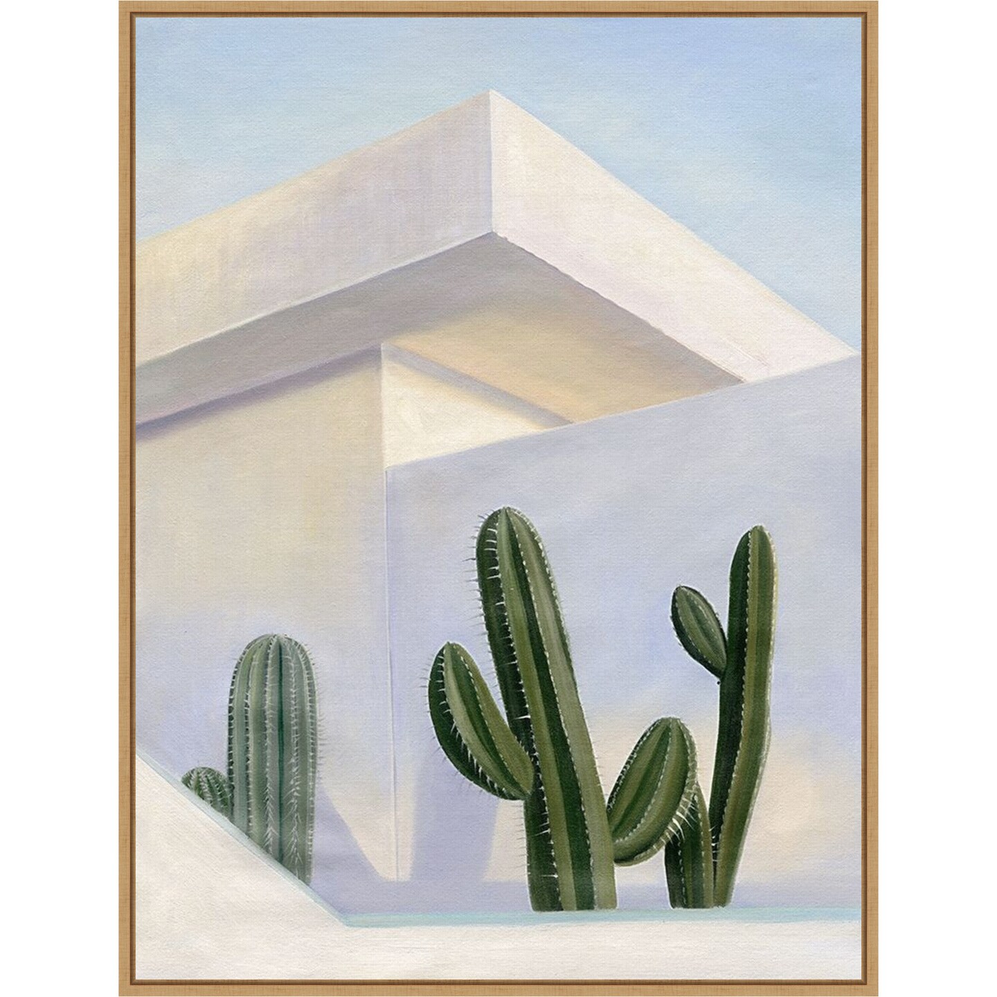 Alta Vista Drive Succulents by Urban Road 23-in. W x 30-in. H. Canvas Wall Art Print Framed in Natural