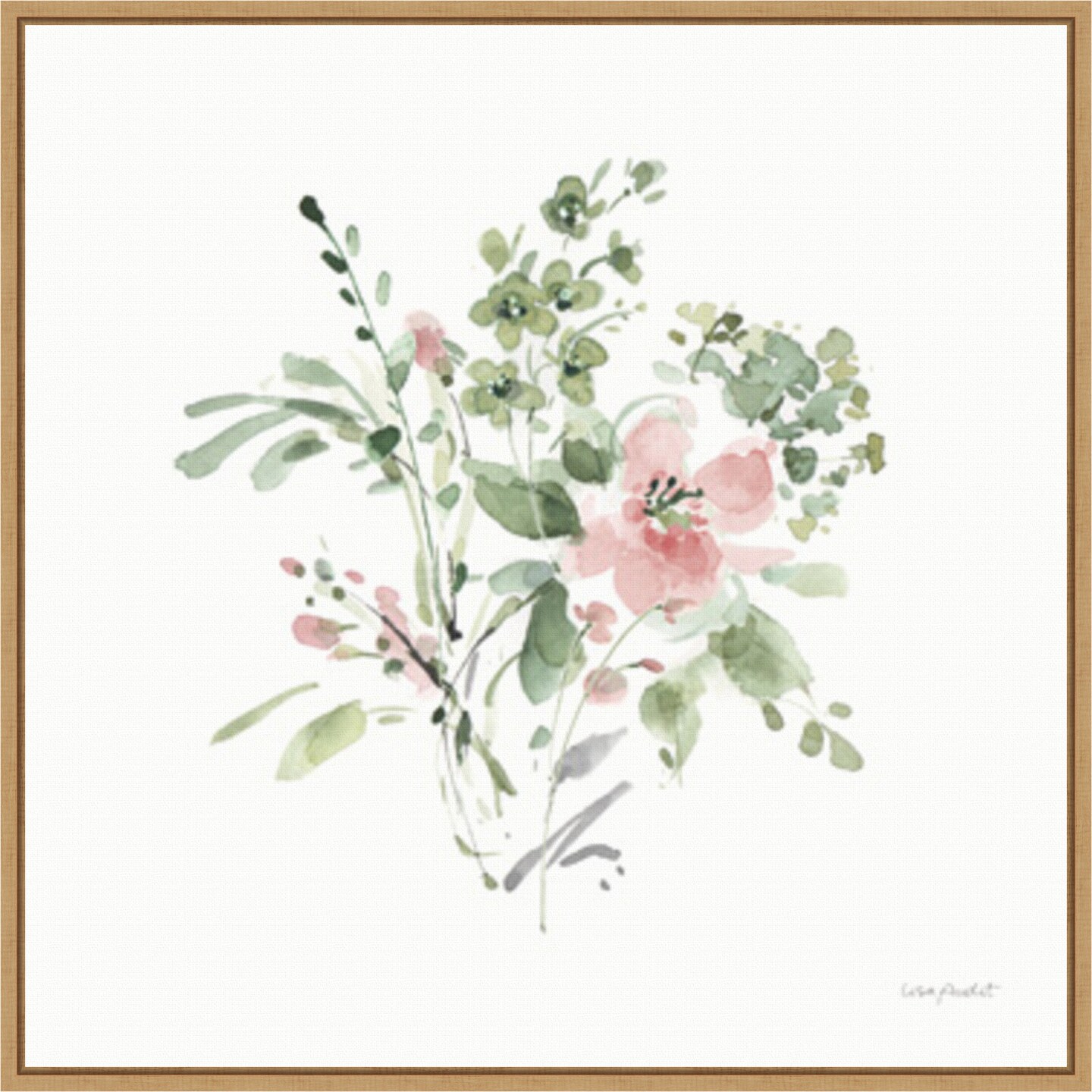 Inner Garden 05 by Lisa Audit 22-in. W x 22-in. H. Canvas Wall Art Print Framed in Natural