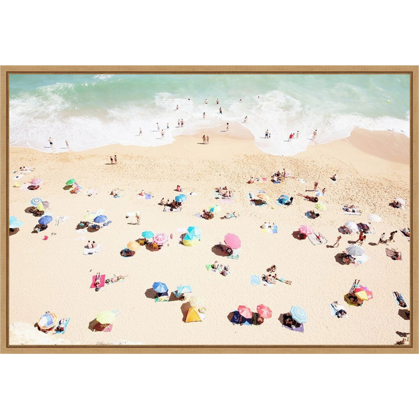 Seaside 1 (Beach) by Carina Okula 23-in. W x 16-in. H. Canvas Wall Art Print Framed in Natural