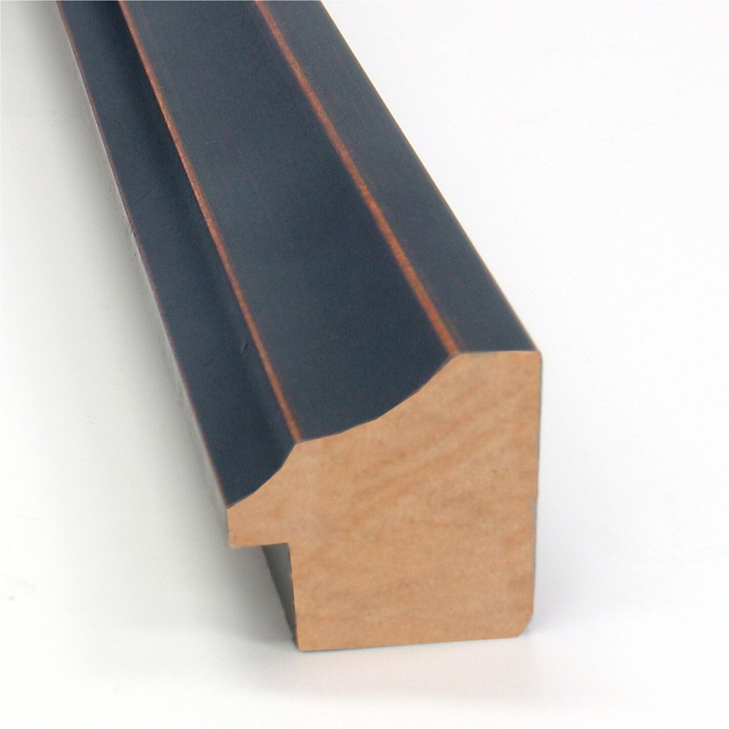 Petite Bevel Wood Wall Mirror, Dark Bronze Scoop Frame