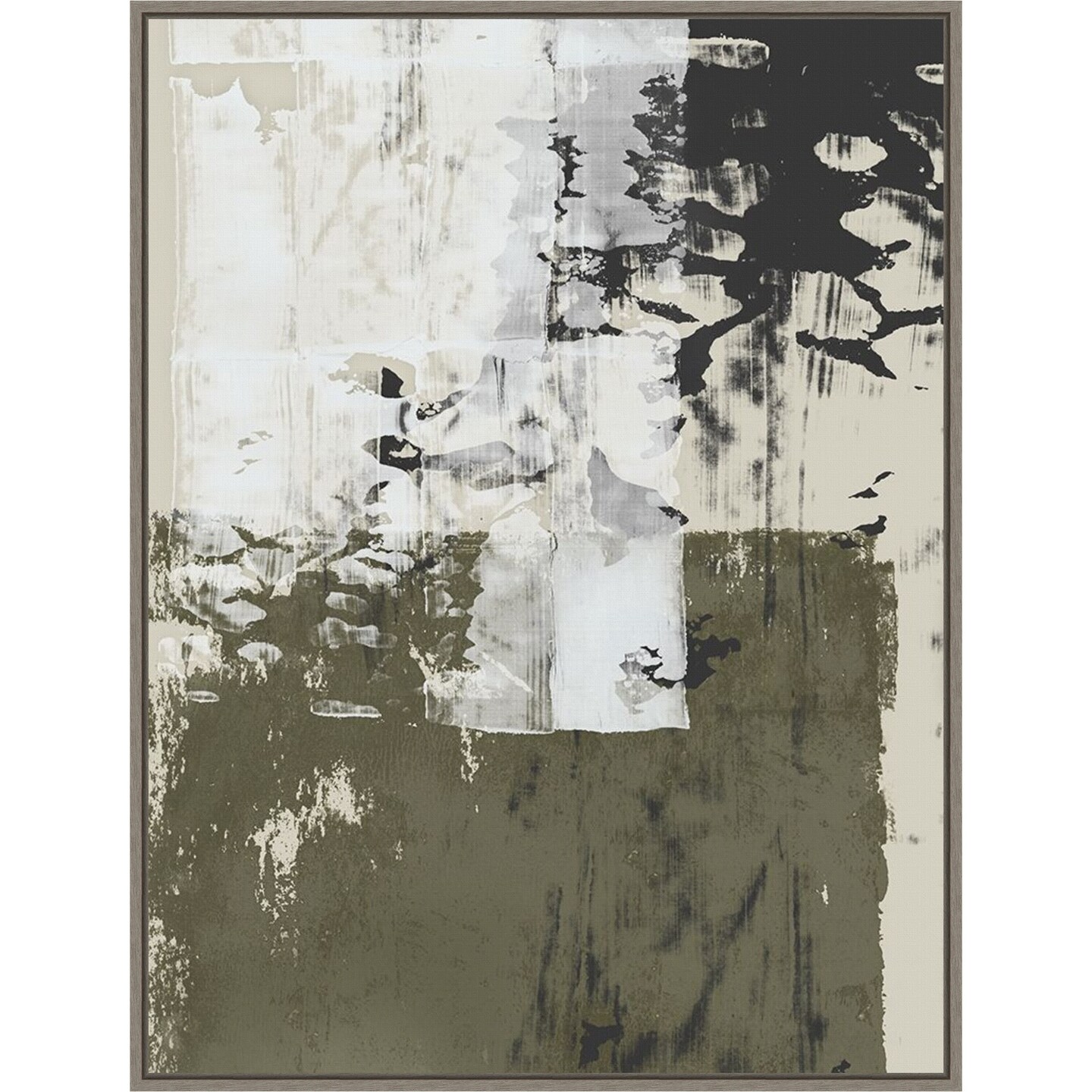 Reflections in Sage II by Isabelle Z 23-in. W x 30-in. H. Canvas Wall Art Print Framed in Grey