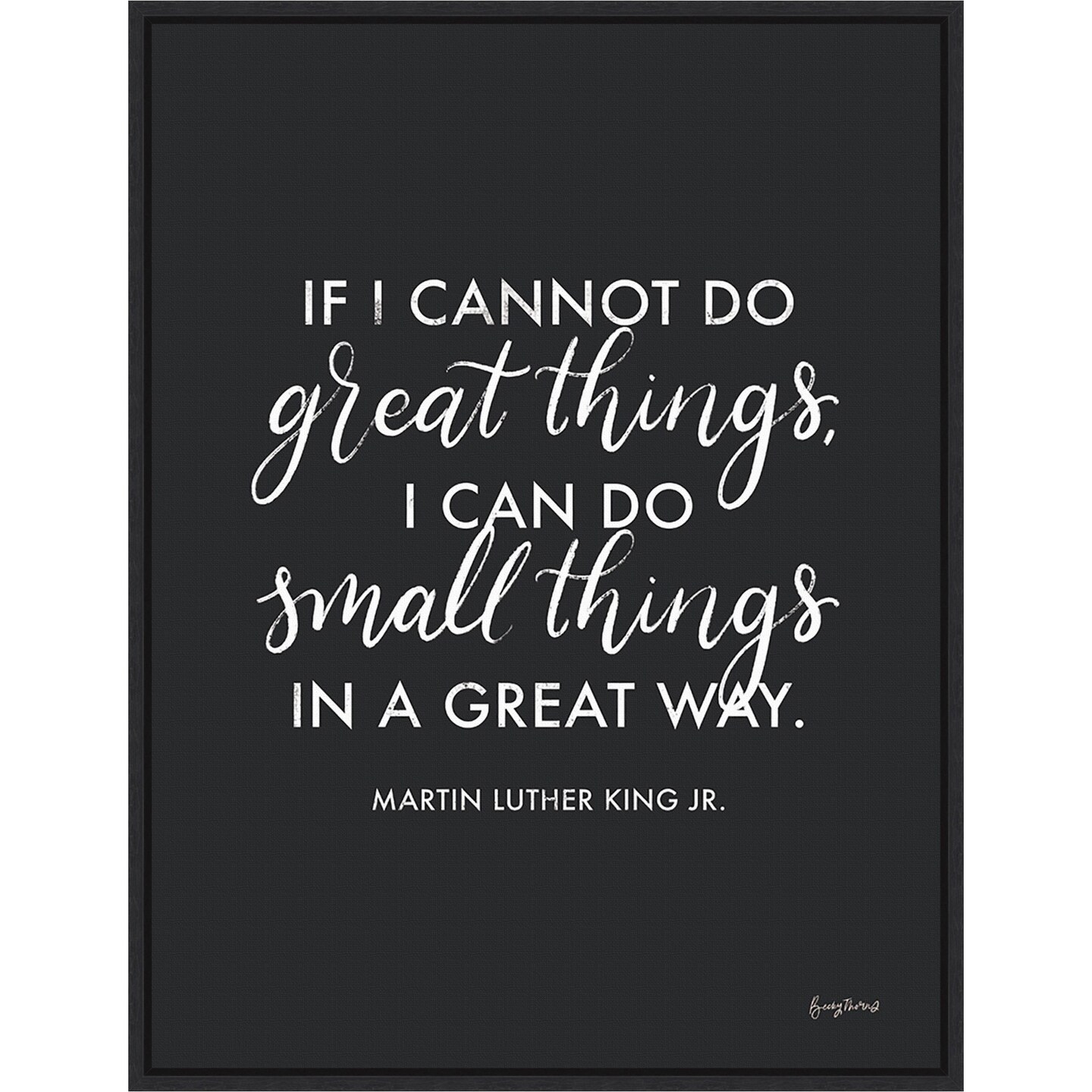 Words of Wisdom III BW by Becky Thorns 18-in. W x 24-in. H. Canvas Wall Art Print Framed in Black
