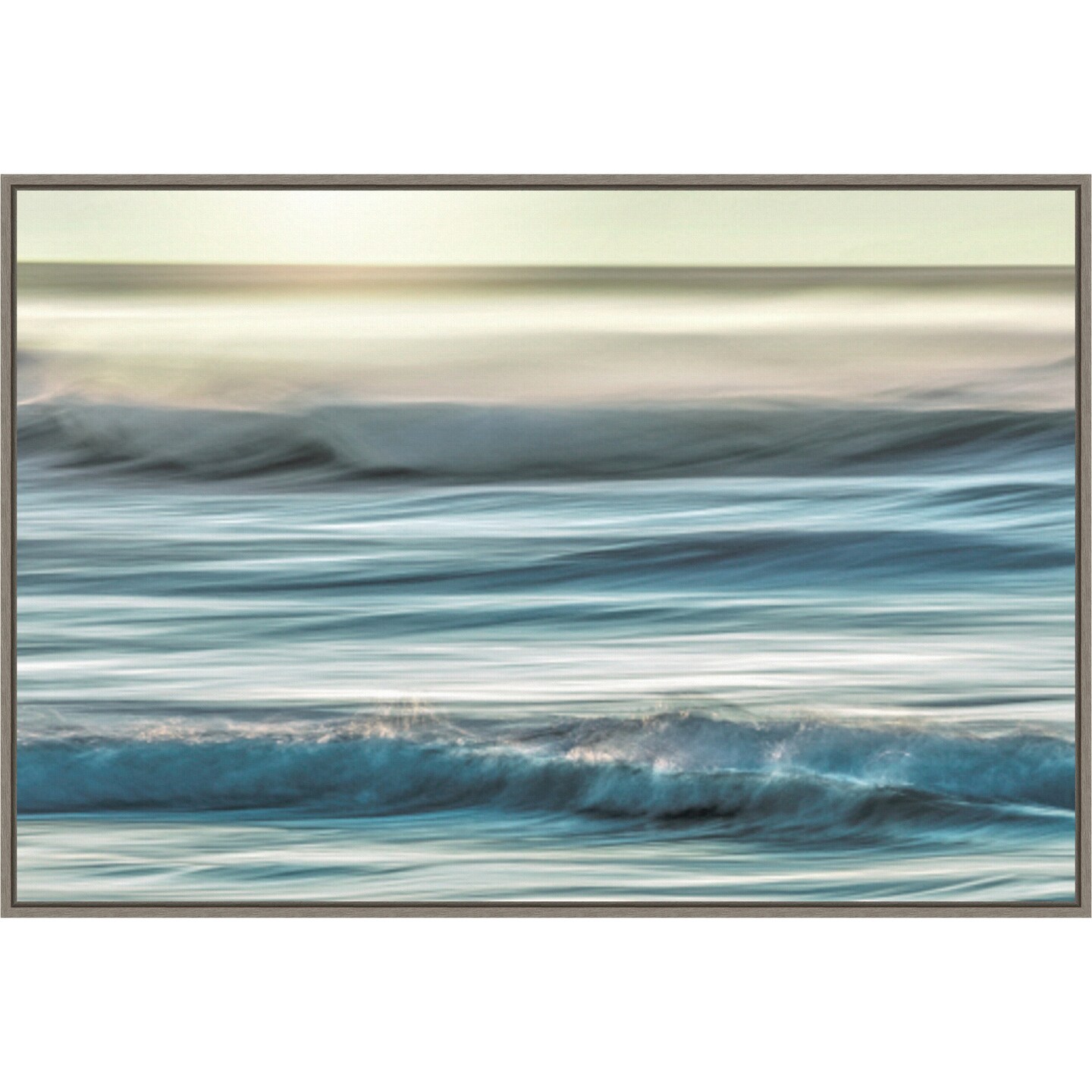 Motion blur of sunset on coast by Don Paulson Danita Delimont 33-in. W x 23-in. H. Canvas Wall Art Print Framed in Grey