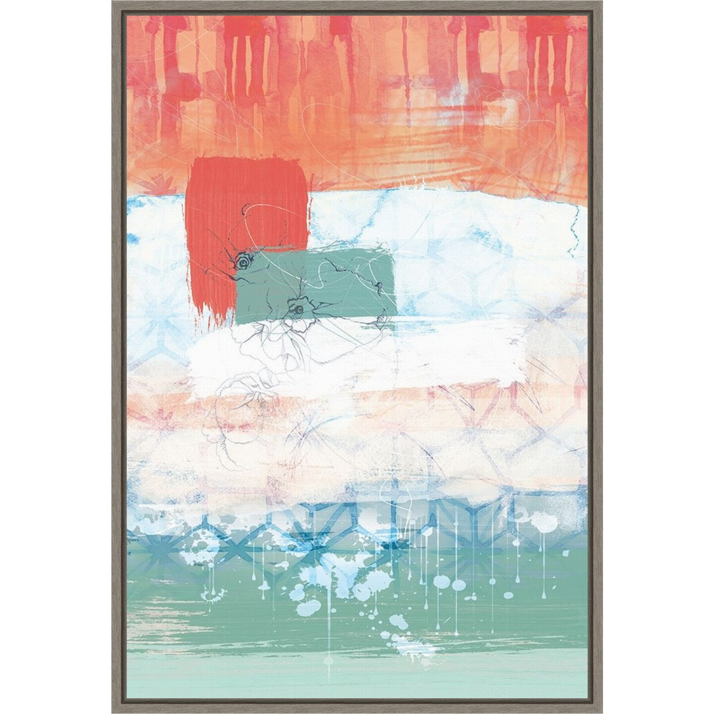 Unexpected Bloom No. 2 by Louis Duncan-He 16-in. W x 23-in. H. Canvas Wall Art Print Framed in Grey