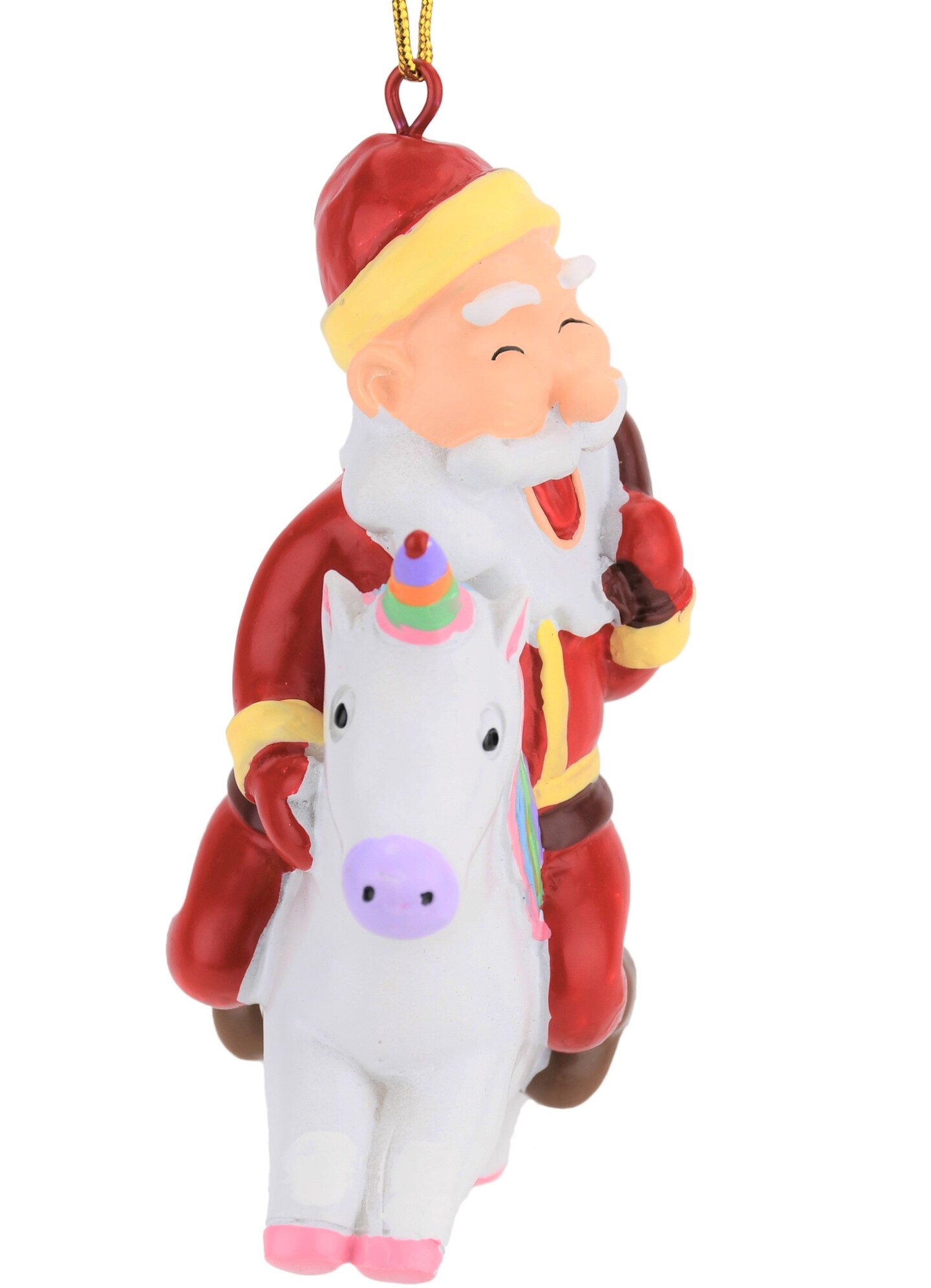 Santa Riding A Unicorn Christmas Ornament