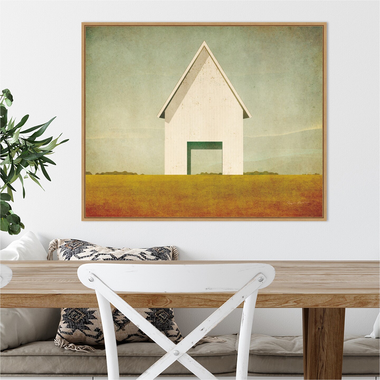 Ohio Barn by Ryan Fowler 28-in. W x 23-in. H. Canvas Wall Art Print Framed in Natural