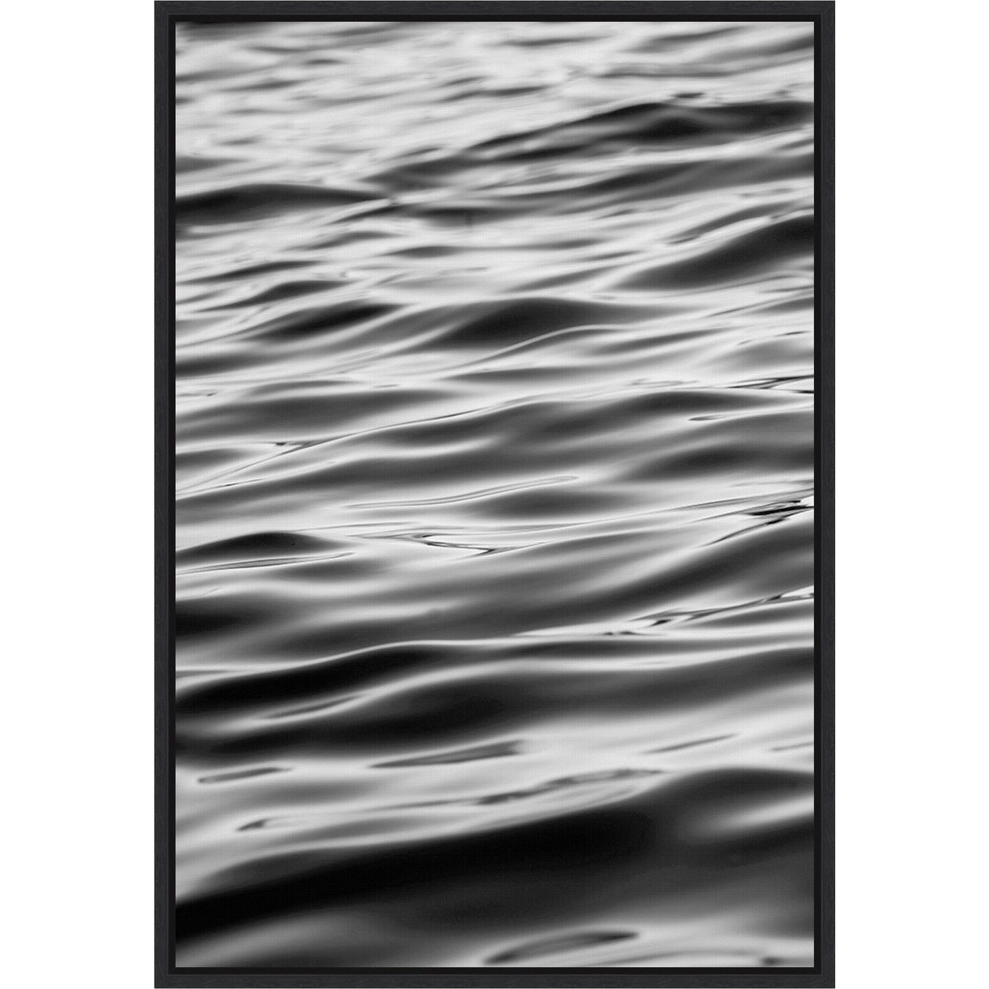 Surface (Water Ripples) by Design Fabrikken 16-in. W x 23-in. H. Canvas Wall Art Print Framed in Black