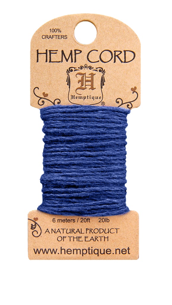 Hemptique 1mm Hemp Cord Mini Cards Eco Friendly Sustainable Naturally Grown Jewelry Bracelet Making Paper Crafting Scrapbooking Bookbinding Mixed Media Crocheting Macrame Seasonal Holiday Gift Wrapping Outdoor Gardening