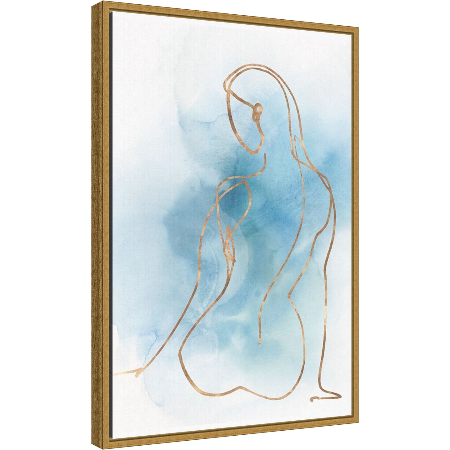 Figurative II (Woman) by Isabelle Z 16-in. W x 23-in. H. Canvas Wall Art Print Framed in Gold