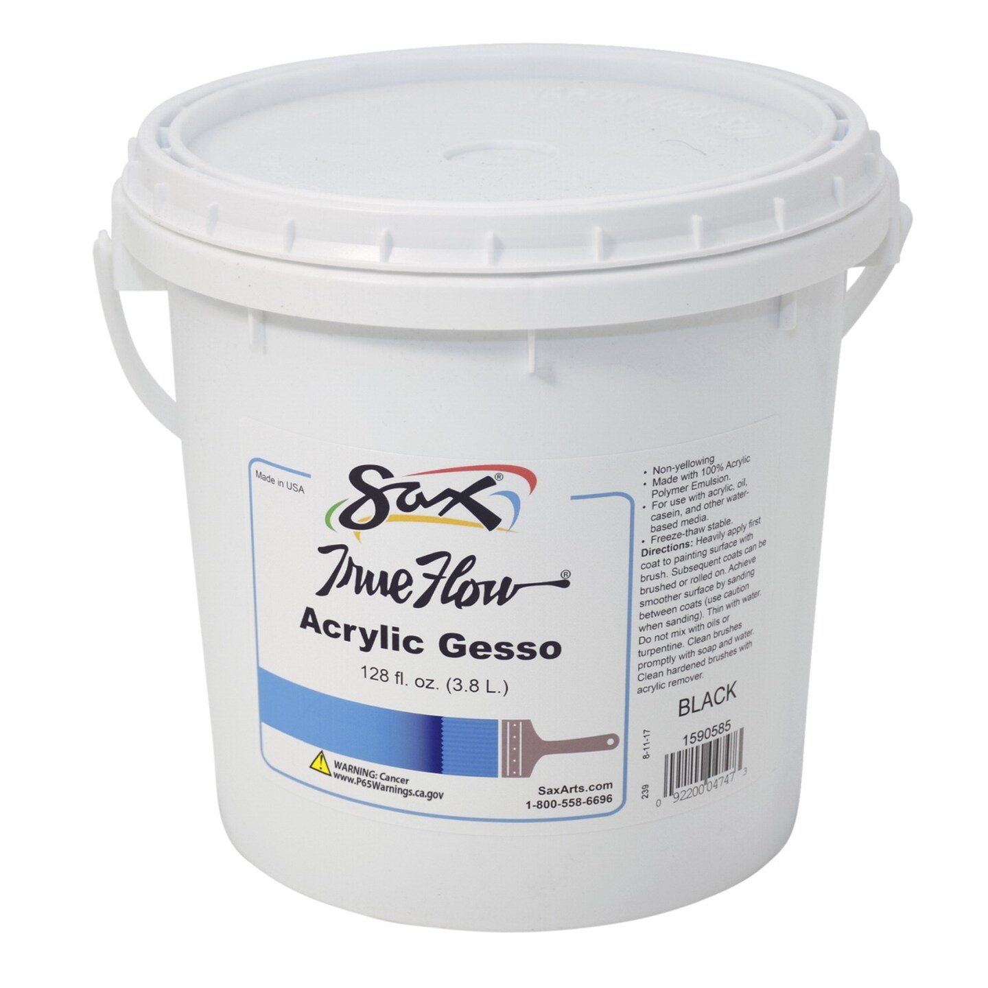 Sax True Flow Acrylic Gesso Primer, Gallon, Black Art Desks & Easels Michaels