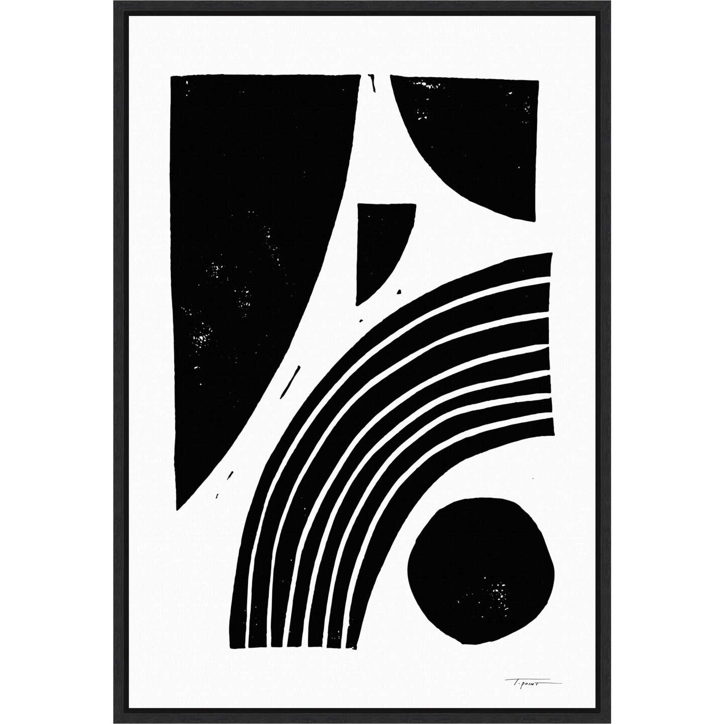 Reflecting Shapes Black by Statement Goods 16-in. W x 23-in. H. Canvas Wall Art Print Framed in Black