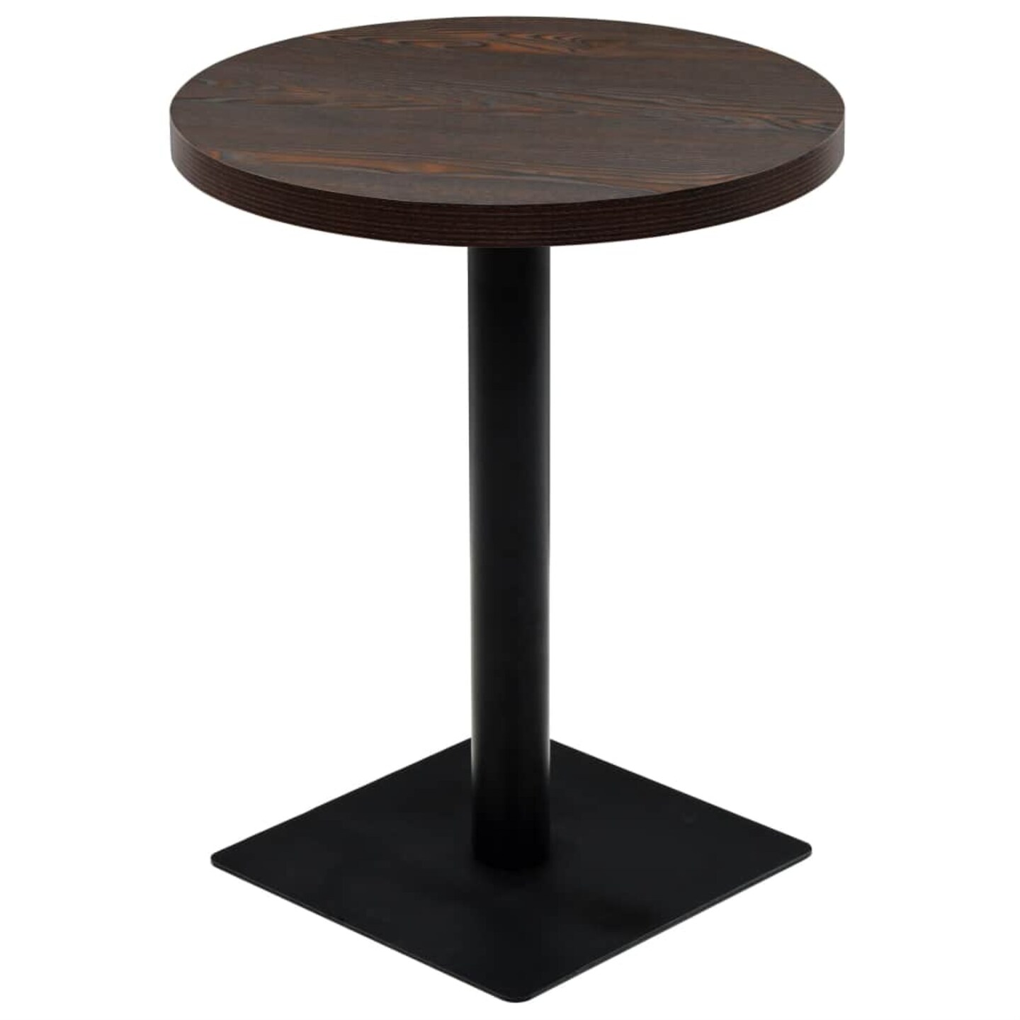 vidaXL Bistro Table MDF and Steel Round 23.6"x29.5" Dark Ash Accent