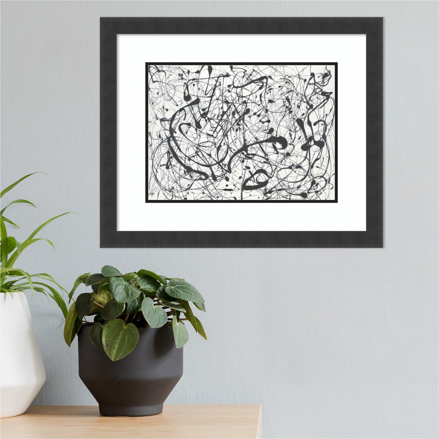 Number 14:Gray by Jackson Pollock Wood Framed Wall Art Print | Framed ...