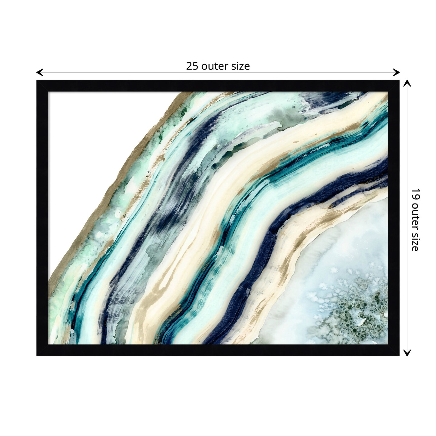 Teal Agate by Amy Lighthall Wood Framed Wall Art Print Framed Art