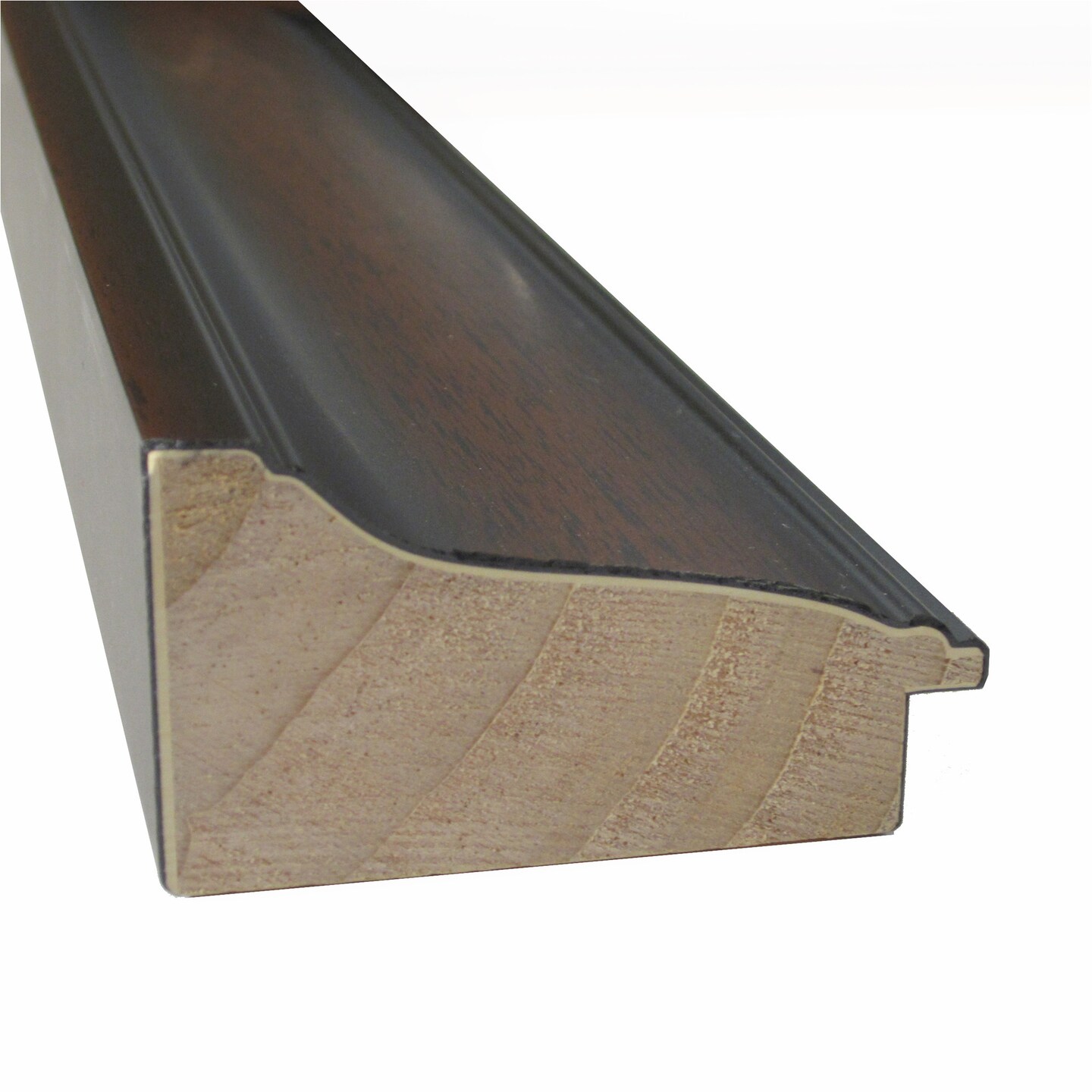 Beveled Wood Bathroom Wall Mirror, Cyprus Walnut Narrow Frame