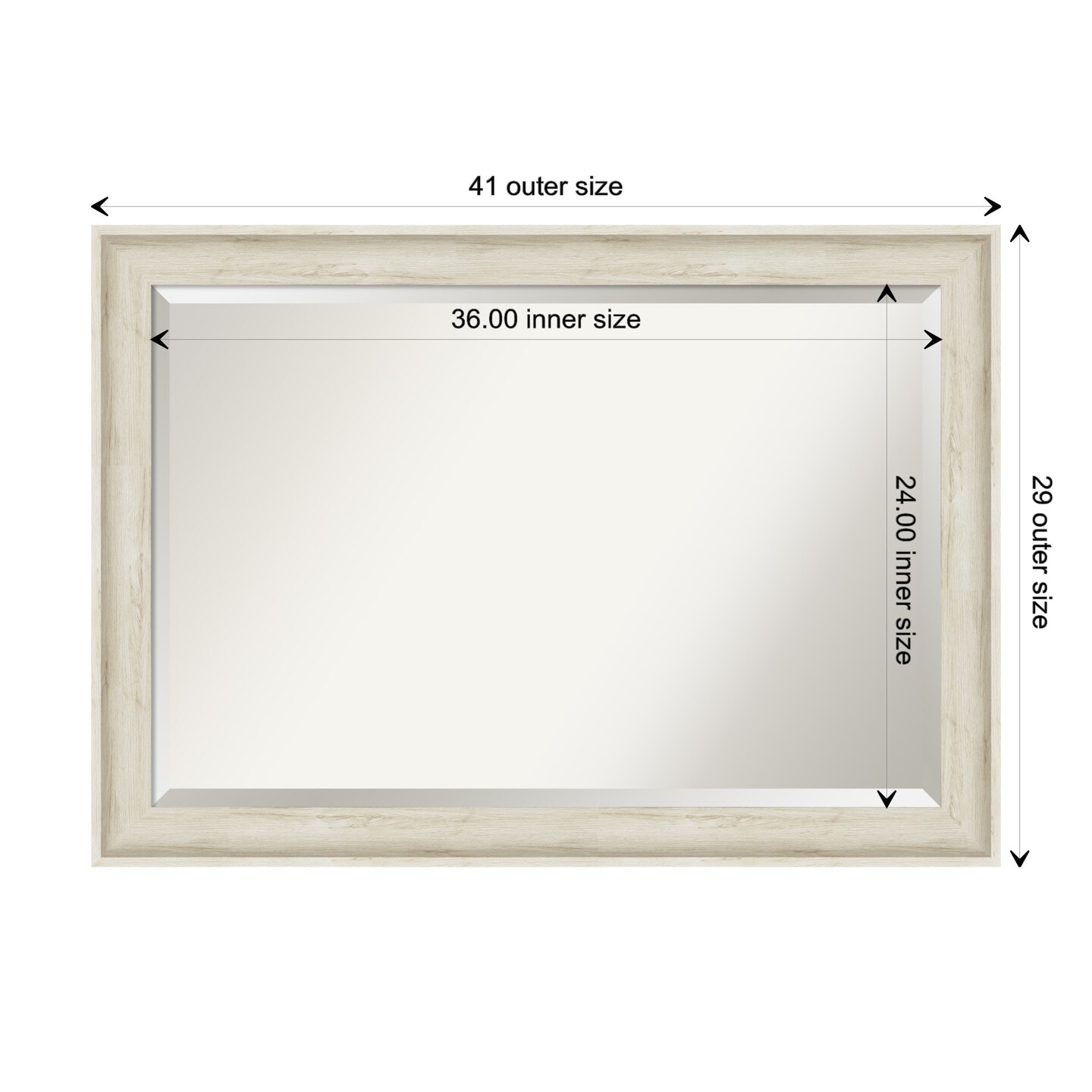 Beveled Bathroom Wall Mirror, Regal Birch Cream Frame