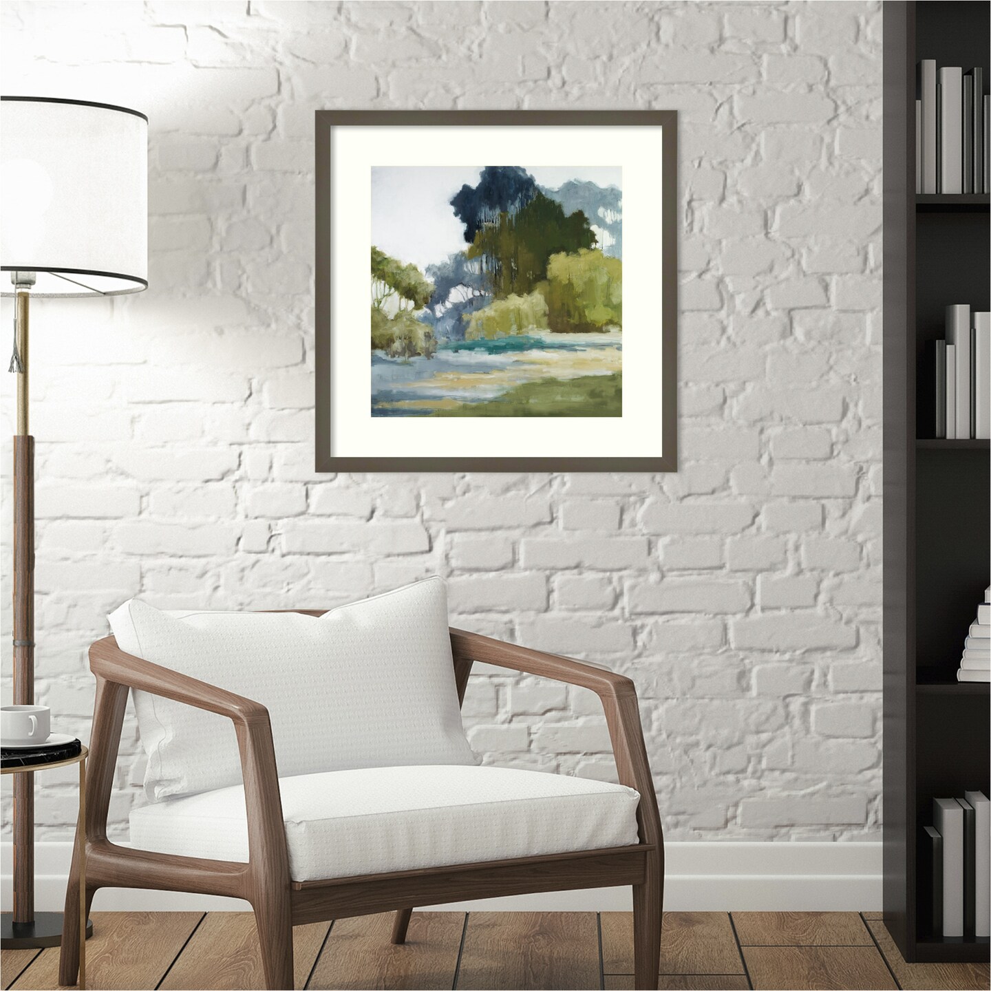 Bean Fields Tall Trees by Jacqueline Ellens Wood Framed Wall Art Print
