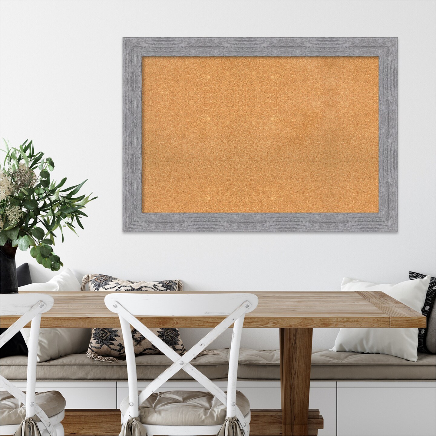 Cork Board, Bark Rustic Frame - Bulletin Board, Organization Board, Pin Board