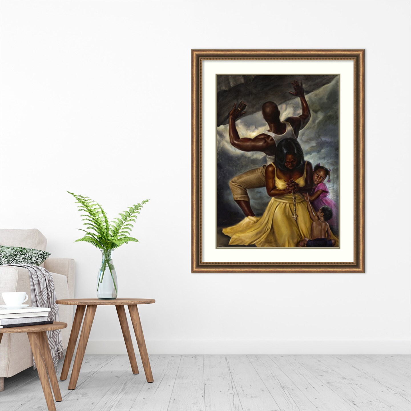 Behind Every Great Man by Wak - Kevin A. Williams Wood Framed Wall Art Print 34 in. W x 44 in. H