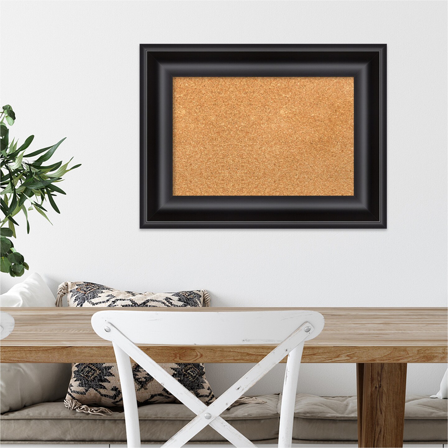 Cork Board, Grand Black Frame - Bulletin Board, Organization Board, Pin Board