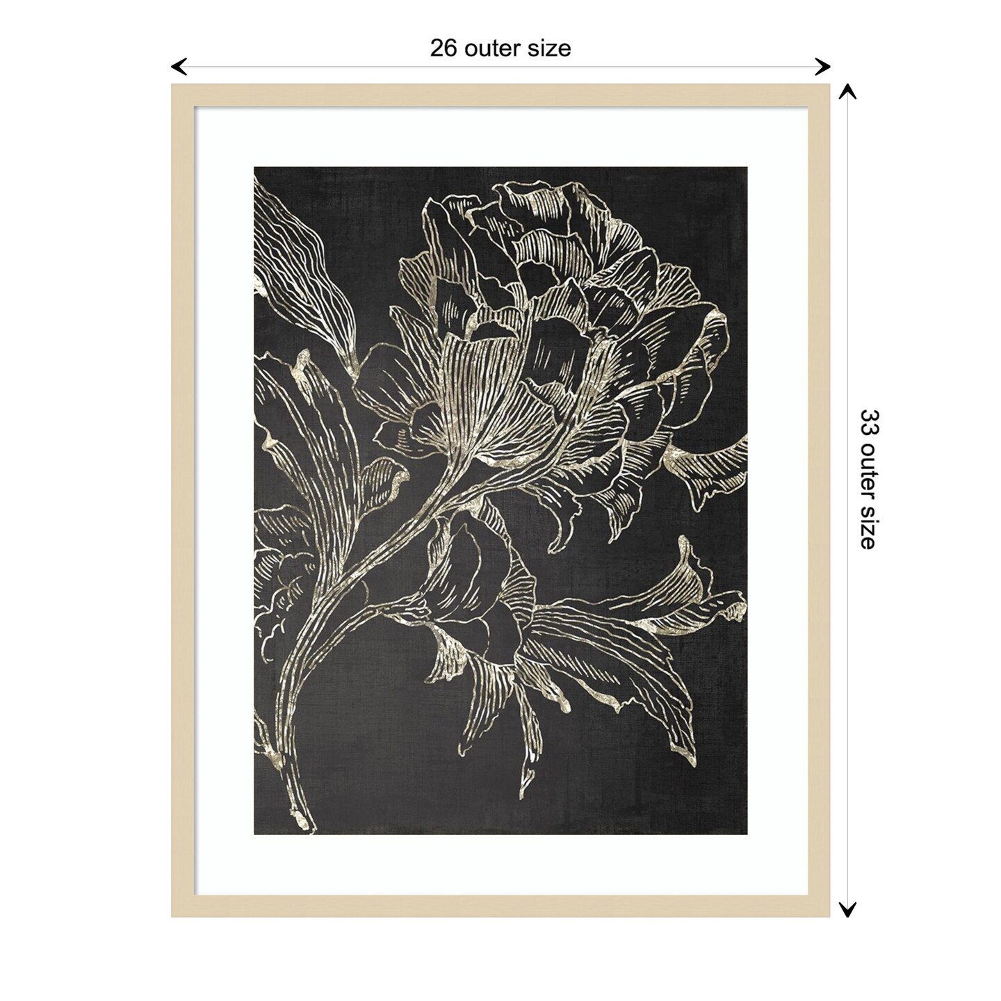 Golden Flower Folklore I by Asia Jensen Wood Framed Wall Art Print ...