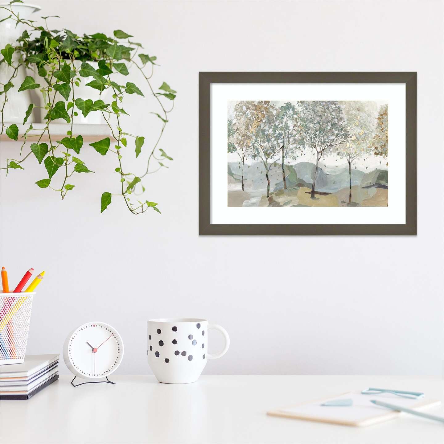 Breezy Landscape Trees I by Allison Pearce Wood Framed Wall Art Print