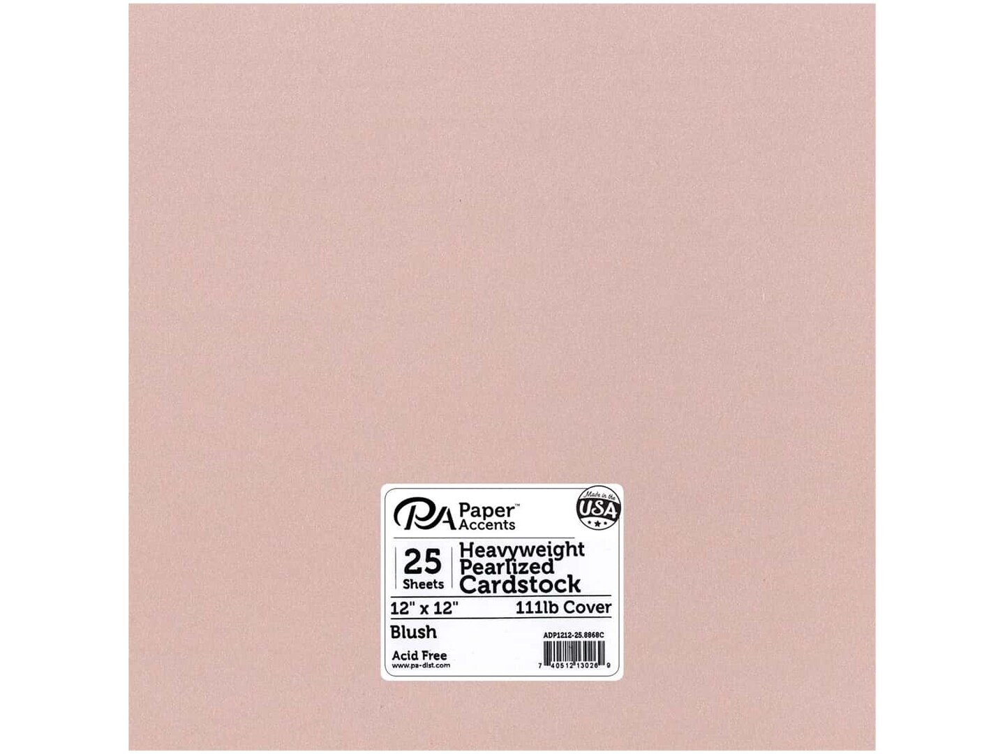 Paper Accents Pearlized Cardstock - 12 x 12 in. - #8868C Blush 25 pc ...