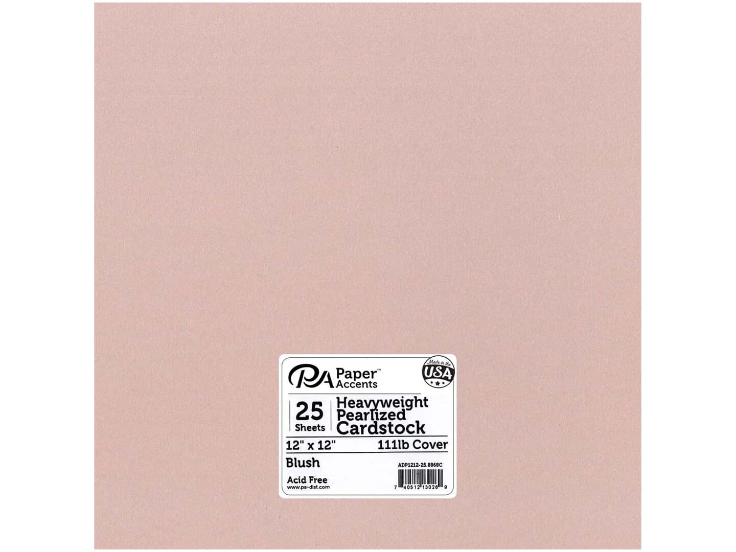 Paper Accents Pearlized Cardstock - 12 x 12 in. - #8868C Blush 25 pc.