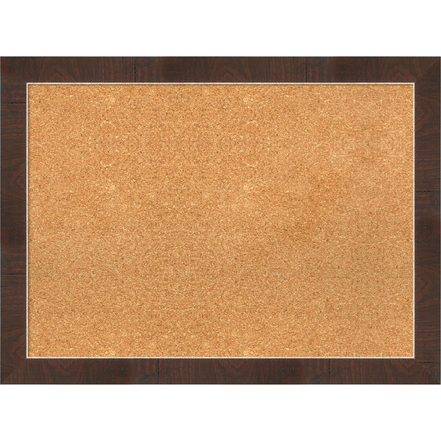 Cork Board, Wildwood Brown Narrow Frame - Bulletin Board, Organization Board, Pin Board