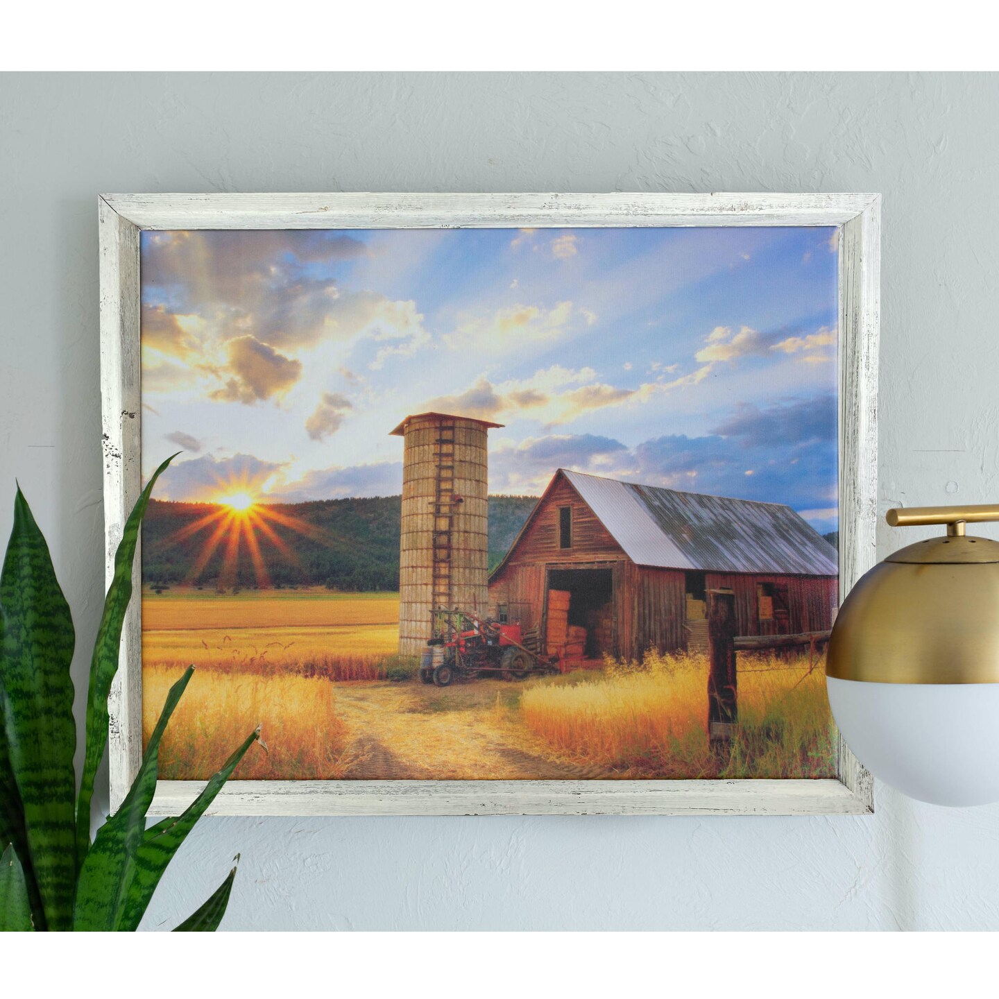 Rustic Farmhouse Canvas Series 24 in x 36 in Floating Wood Frame