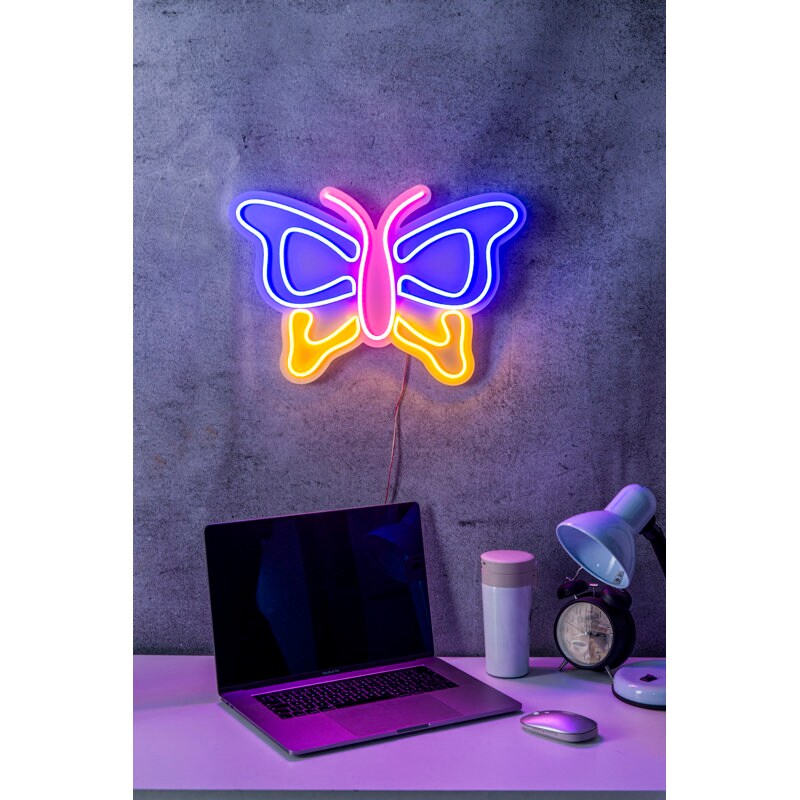 17.3&#x22; Novelty Butterfly Led Neon Sign Wall D&#xE9;cor
