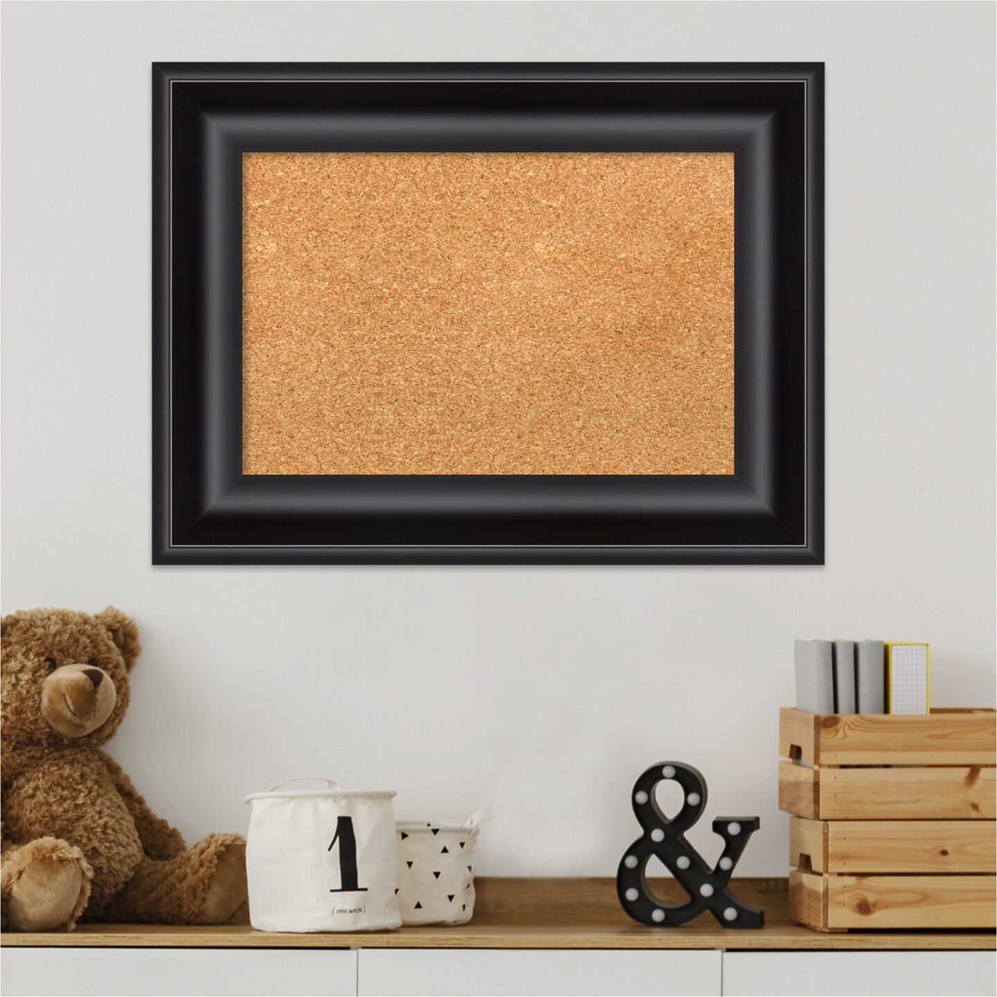 Cork Board, Grand Black Frame - Bulletin Board, Organization Board, Pin Board