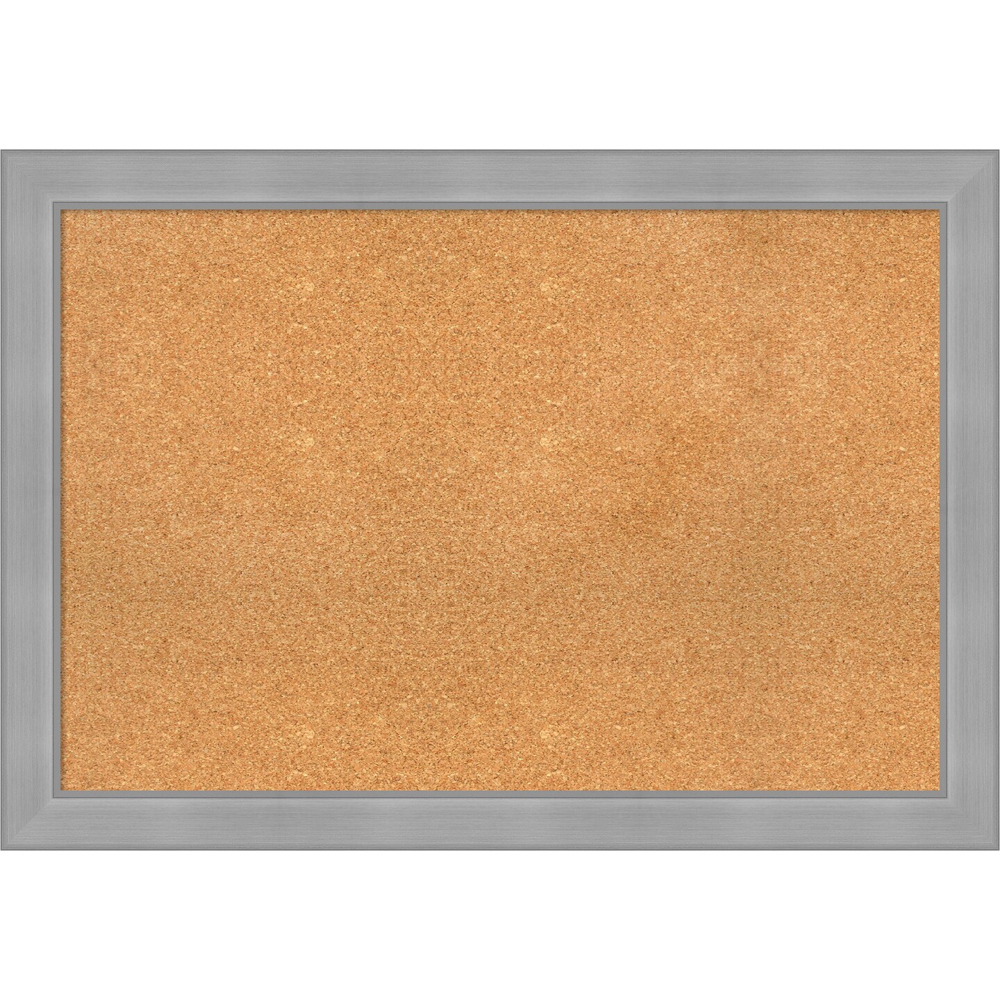 Cork Board, Vista Brushed Nickel Frame - Bulletin Board, Organization Board, Pin Board