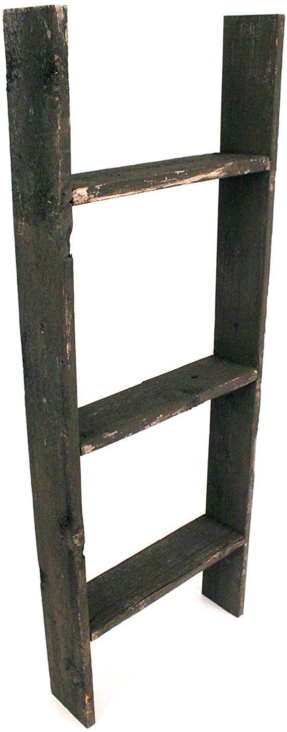 Rustic Farmhouse 5ft Reclaimed Wood Decorative Bookcase Picket Ladder