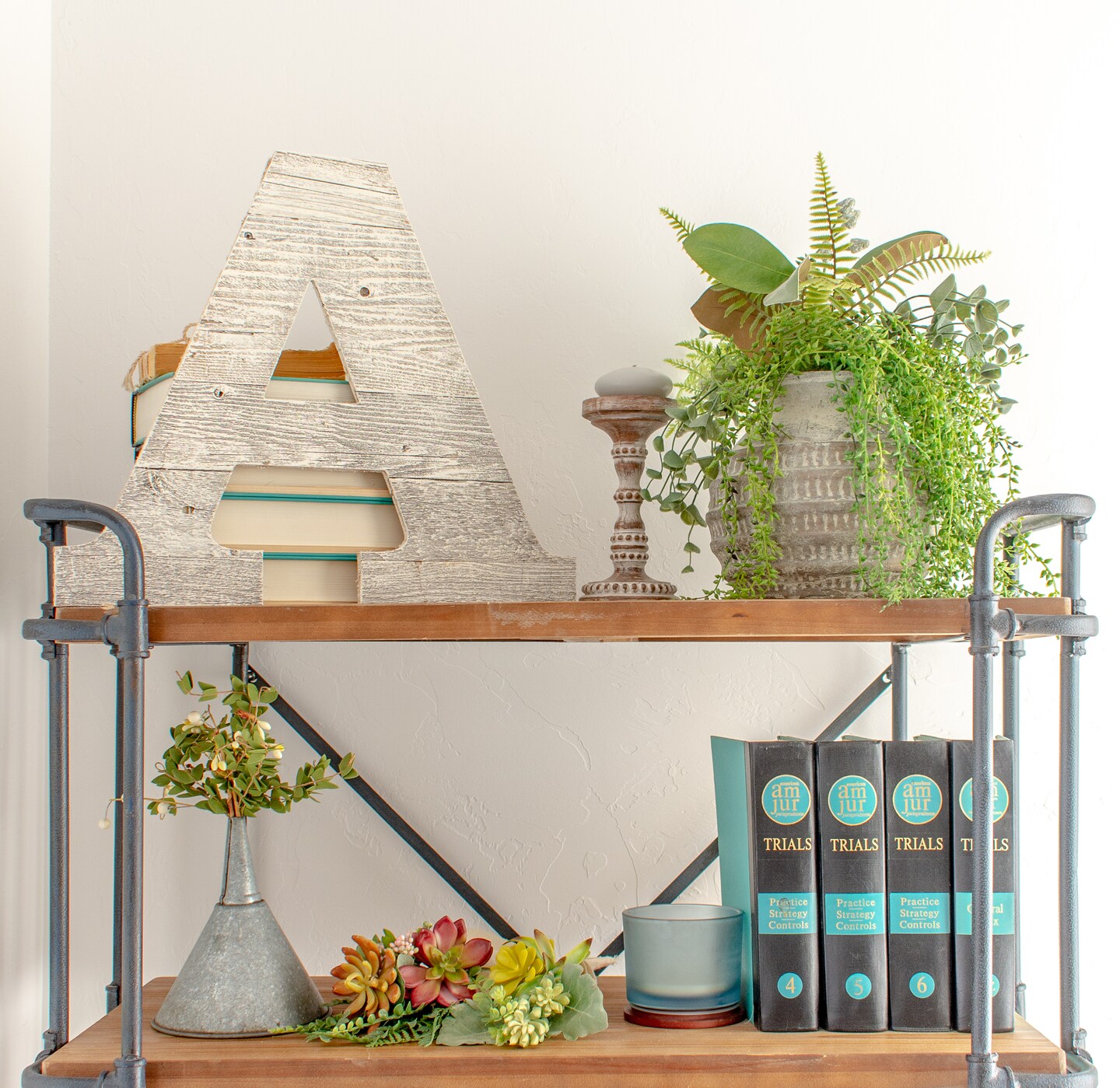 Rustic Farmhouse Large 16" White Decorative Monogram Wood Letter