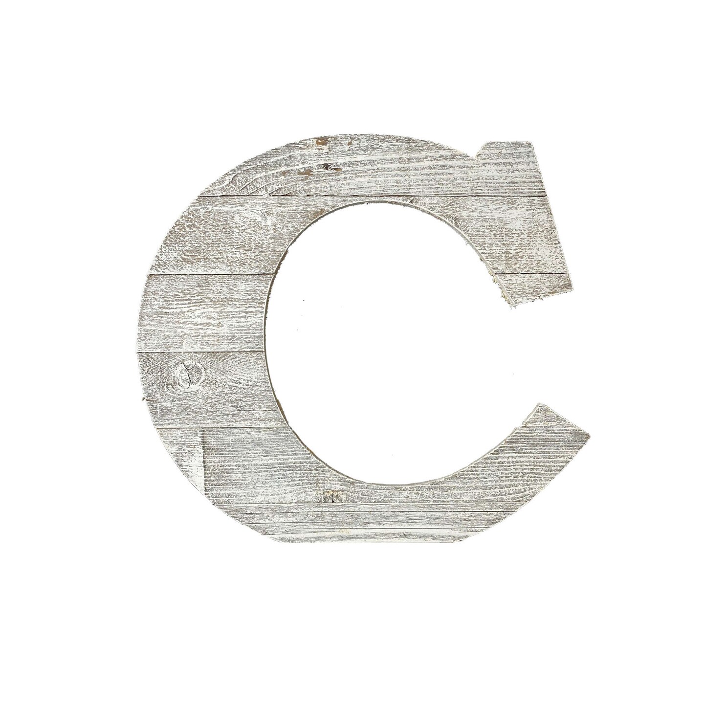 Rustic Farmhouse Large 16" White Decorative Monogram Wood Letter