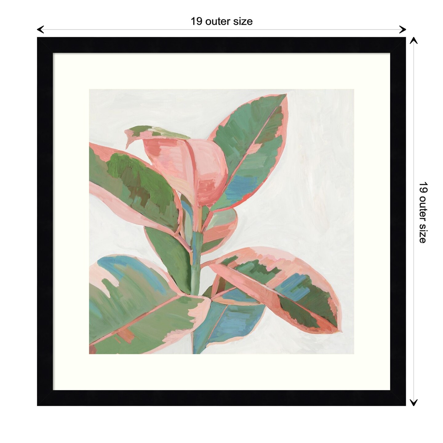 Pink Ficus I by Asia Jensen Wood Framed Wall Art Print | Framed Art ...