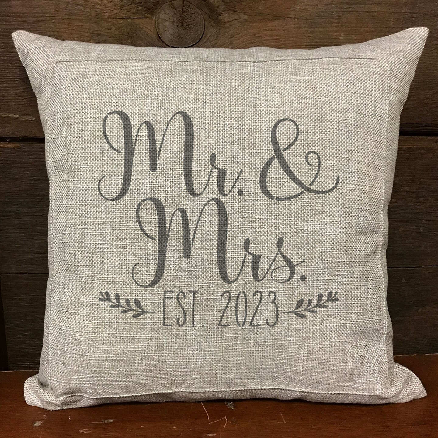 Mr & Mrs with Est. Date Embossing 12 x 12 Stencil | FS100 by Designer Stencils | Word & Phrase Stencils |