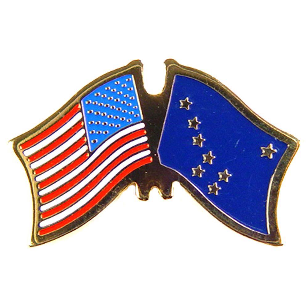 American &#x26; Alaska Flags Pin 1&#x22;