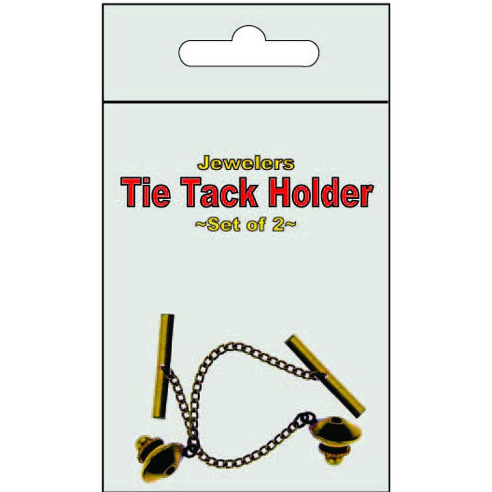 Gold &#x26; Silver Tone Tie Tack Holders Kit 4 Pcs