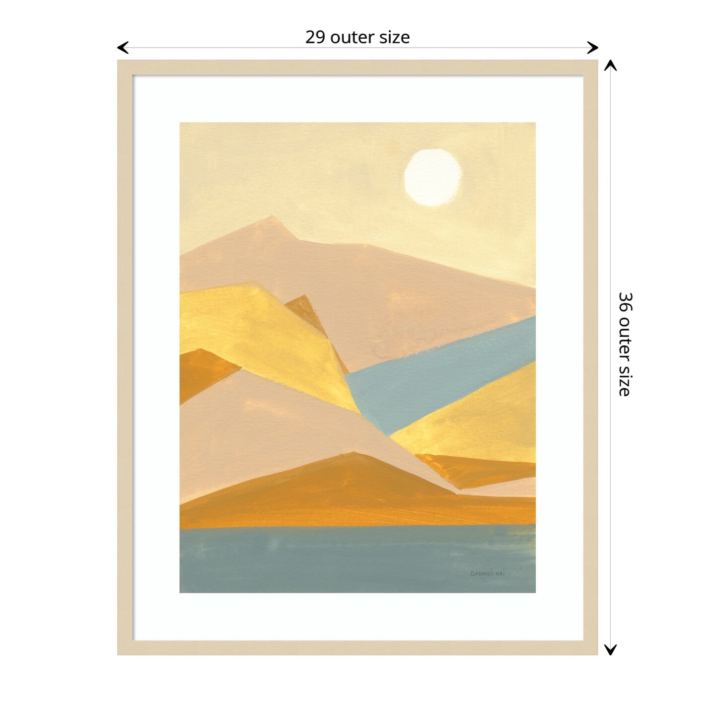 Retro Abstract I Southwest Mountains by Danhui Nai Wood Framed Wall Art Print