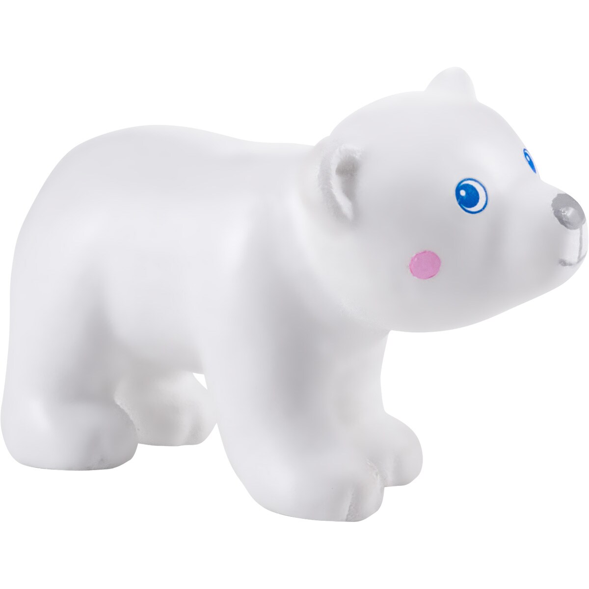 HABA Little Friends Polar Bear Cub - 1.75&#x22; Chunky Plastic Zoo Animal Toy Figure