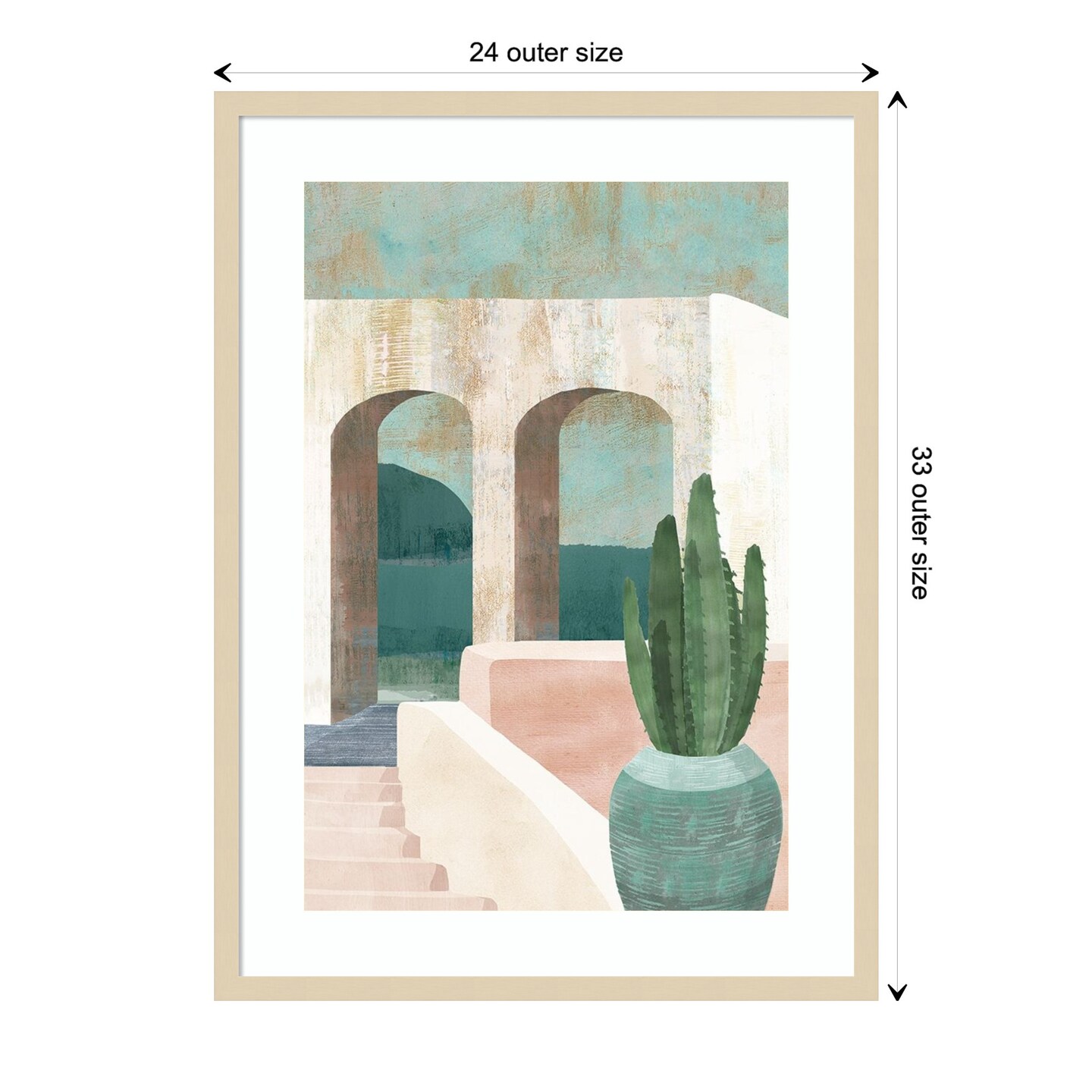 Sunbaked Archway II by Flora Kouta Wood Framed Wall Art Print