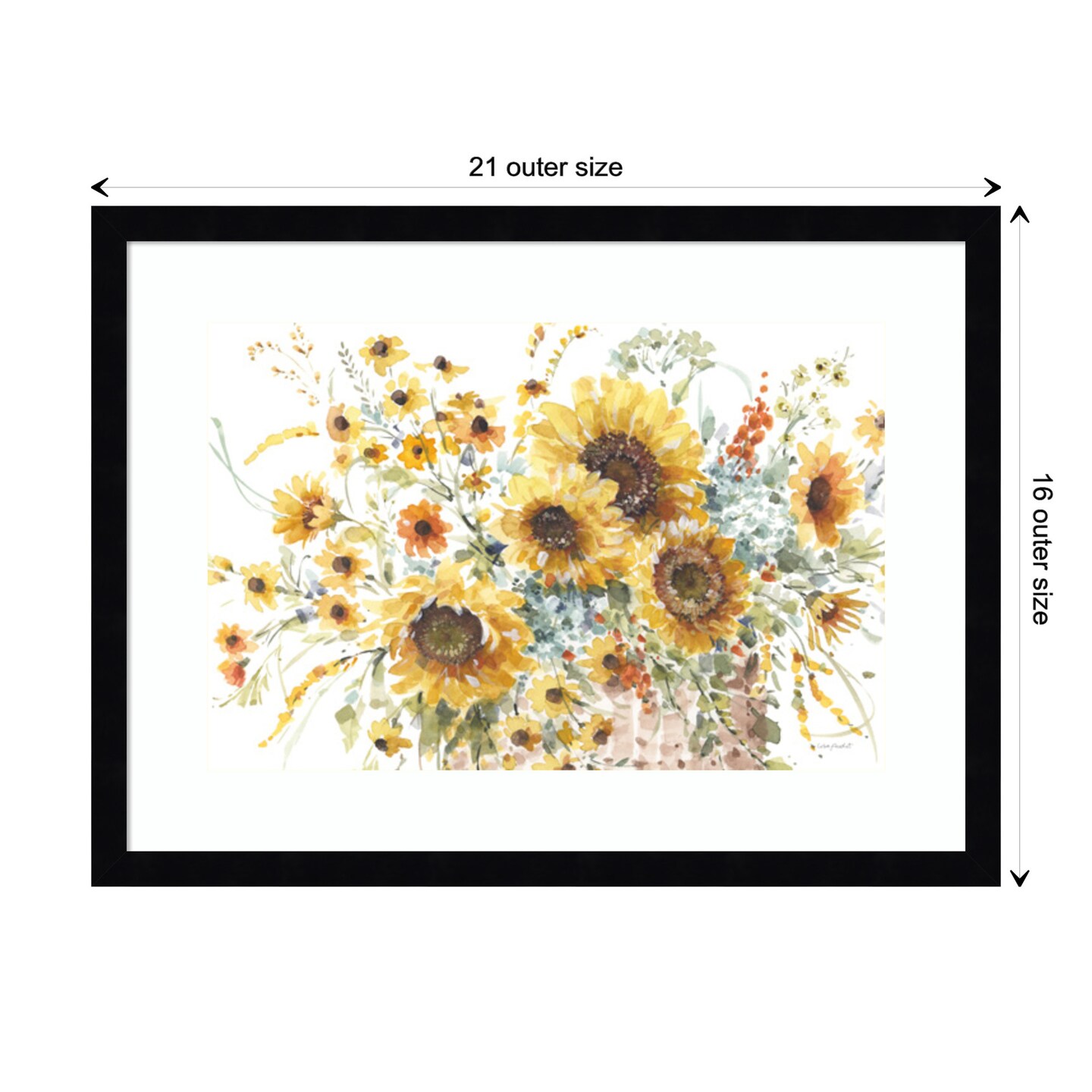 Sunflowers Forever 01 by Lisa Audit Wood Framed Wall Art Print | Framed ...